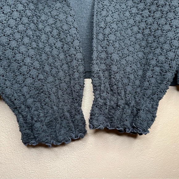 Madewell Texture & Thread Eyelet Mix Ruffle-Sleeve Top Sz Large Whimsigoth Boho - Picture 6 of 14